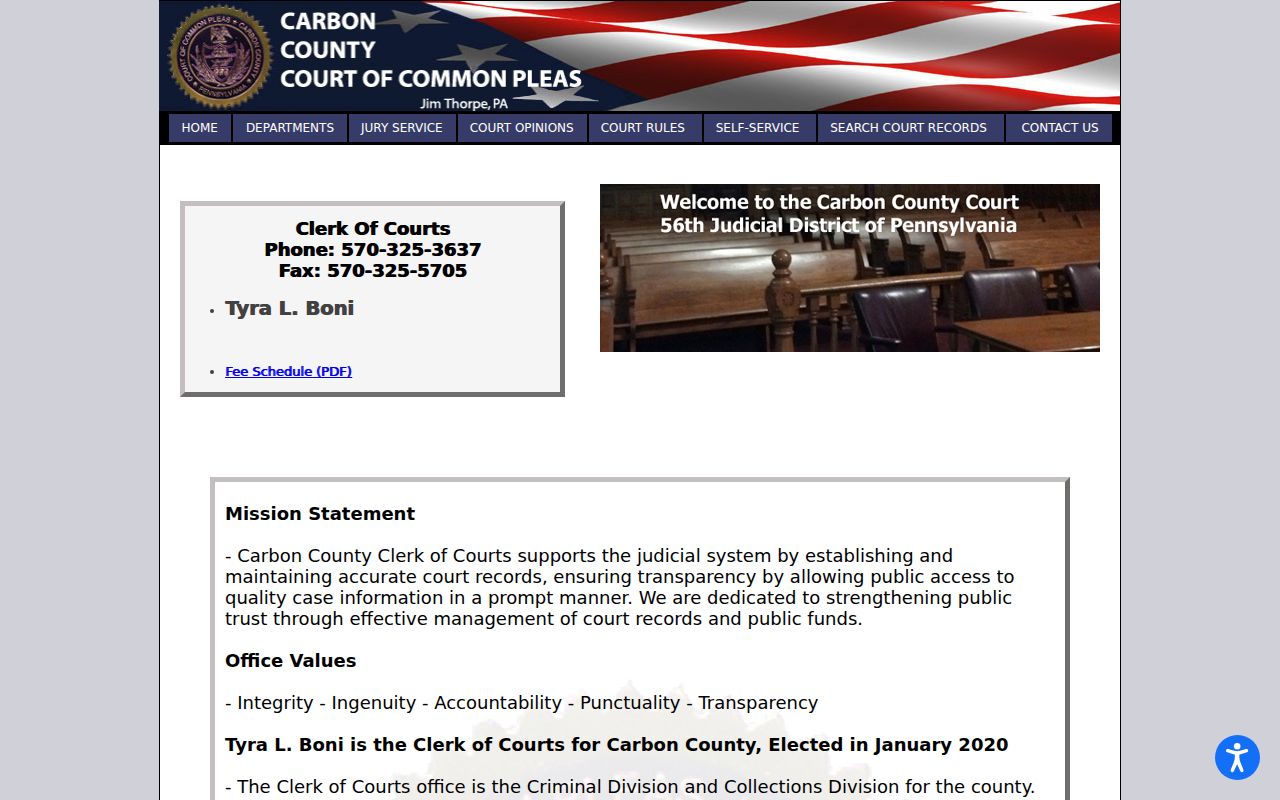 Carbon County criminal record Clerk of Courts