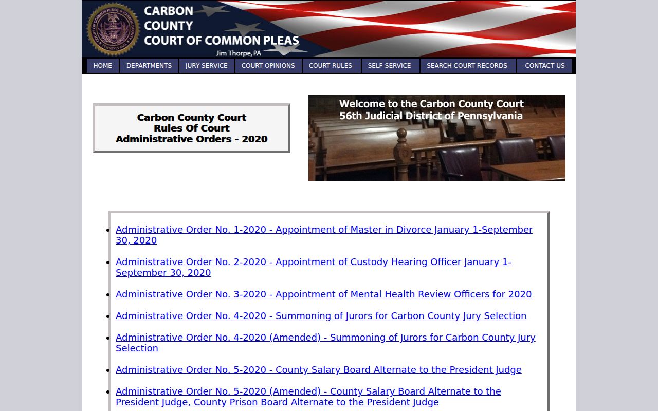 Jim Thorpe criminal records administrative orders and parole policies